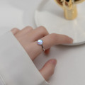 A36326 s925 sterling silver trendy circle moonstone chic geometric ring