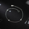 A36467 s925 sterling silver fashion simple cross charm bracelet