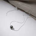 A44692 s925 silver dainty simple necklace