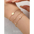 A43894 s925 sterling silver elegant cubic zirconia charm bracelet