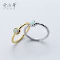 A38402 s925 sterling silver twist circle colorful grade elegant ring