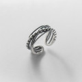 A37483 s925 sterling silver thai multilayer layered bead vintage design ring
