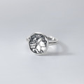 A32206 s925 sterling silver silver vintage unique adjustable ring