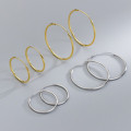 A42896 s925 sterling silver big hoop elegant circle earrings