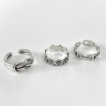 A32474 s925 sterling silver double twist imitation unique adjustable silver ring