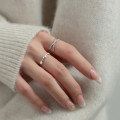 A38294 s925 silver heart bar design ring