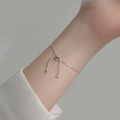 A36468 s925 sterling silver fashion simple anklet chic adjustable bracelet