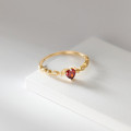 A36314 s925 sterling silver chic rhinestone heart ring