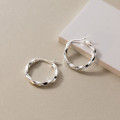 A43570 s925 silver spiral circle vintage geometric earrings