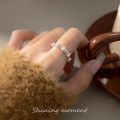 A41108 s925 sterling silver layered rhinestone simulateddiamondring ring