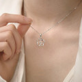 A44390 s925 sterling silver simple flower bar stars necklace