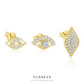 A45519 s925 sterling silver unique cubic zirconia stud dainty simple earrings