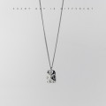 A45412 s925 silver vintage square elegant geometric necklace