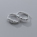 A40798 s925 sterling silver spiral weave design wrap earrings