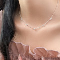 A44519 s925 silver trendy sweet unique cute necklace