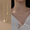 A35262 s925 sterling silver chic simple rhinestone hollowed wing sweet necklace