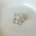 A32667 925 sterling silver pearl irregular flower ring