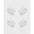 A42638 design wrinkled heart stud sterling silver s925 cubic zirconia earrings