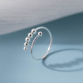 A44497 sterling silver double layered bead ring
