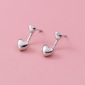 A40826 s925 sterling silver heart stud simple earrings