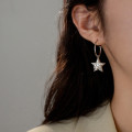 A40762 s925 sterling silver rhinestone stars stud earrings elegant earrings