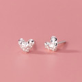 A39474 s925 sterling silver heart stud sweet elegant heartshape earrings