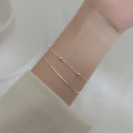 A36100 s925 sterling silver doublelayer charm bracelet
