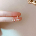 A44566 s925 sterling silver trendy sweet rhinestone butterfly stud earrings