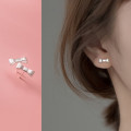 A35440 s925 sterling silver bow earrings