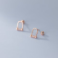 A31609 s925 sterling silver fashion geometricu earrings