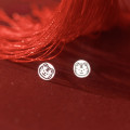 A35850 s925 sterling silver chic simple trendy circle sweet earrings
