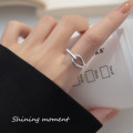 A39259 s925 sterling silver teardrop hollowed design elegant unique ring