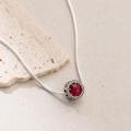 A37507 s925 sterling silver thai rhinestone circle grade elegant necklace