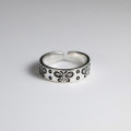A37010 s925 sterling silver vintage butterfly print silver unique ring