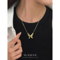 A43032 s925 sterling silver vintage butterfly grade cubic zirconia choker necklace