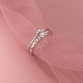 A45335 s925 silver bear double layered simple cute unique ring