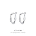 A35681 s925 sterling silver vintageins fashion simple twist earrings
