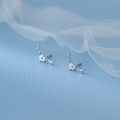 A33879 s925 sterling silver simple fashion rhinestone deer earrings