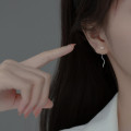 A33611 s925 sterling silver string simple trendy weave bar short earrings