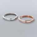 A38562 s925 sterling silver rhinestone hollowed design elegant ring