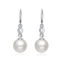 A42313 s925 sterling silver rhinestone braided artificial pearl fashion earrings