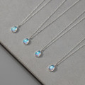 A44738 s925 sterling silver teardrop artificial necklace