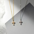 A43092 s925 silver simple rhinestone necklace
