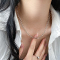 A45957 s925 silver trendy sweet circle necklace