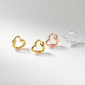 A45132 s925 sterling silver hollowed infinity initial heart stud earrings