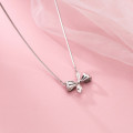 A34115 s925 sterling silver trendy bow necklace
