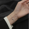 A33340 s925 sterling silver fashion chic simple doublelayer charm bracelet