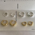 A45010 sterling silver circle simple elegant earrings