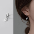 A35854 s925 sterling silver initial uniqueM initial earrings