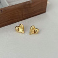 A43715 sterling silver heart stud simple elegant earrings